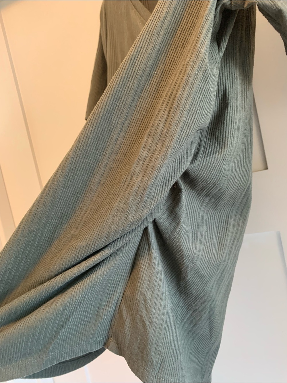 Isabel Maternity by Ingrid & Isabel Olive • V-Neck Short Sleeve Top - Picture 2 of 4